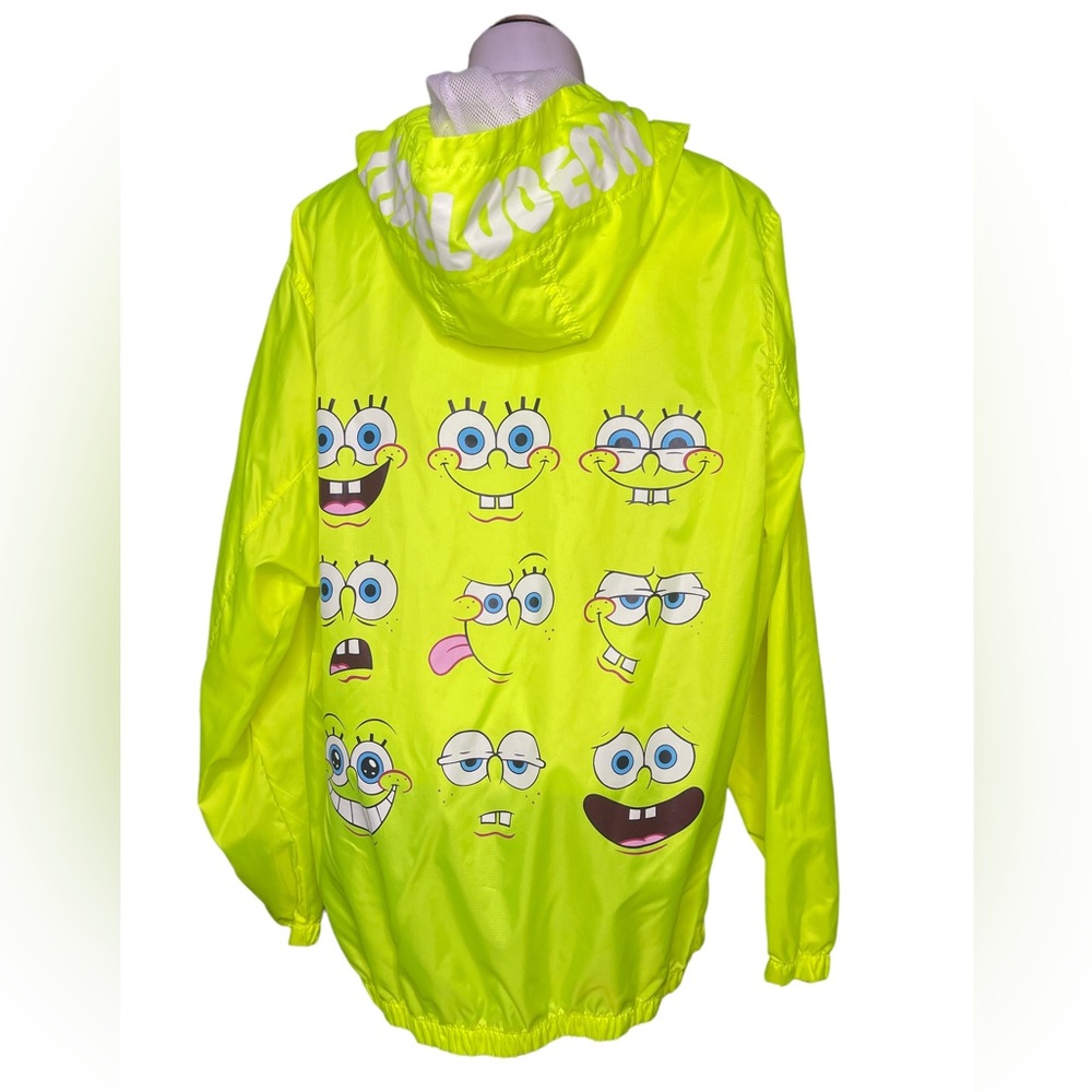 Members only SpongeBob SquarePants hi-liter yellow windbreaker L